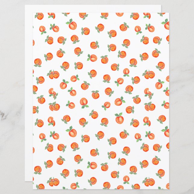 Sweet Watercolor Peach Pattern (Front/Back)