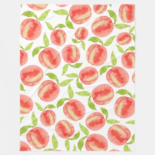 Sweet Watercolor Peach Pattern  Fleece Blanket