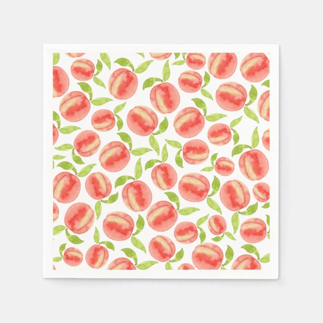 Sweet Watercolor Peach Pattern  Napkins (Front)