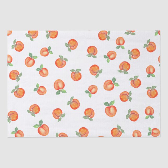 Sweet Watercolor Peach Pattern Tissue Paper (Front)