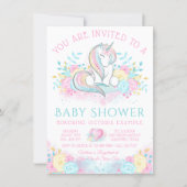 Sweet Watercolor Unicorn Baby Shower Invitation (Front)