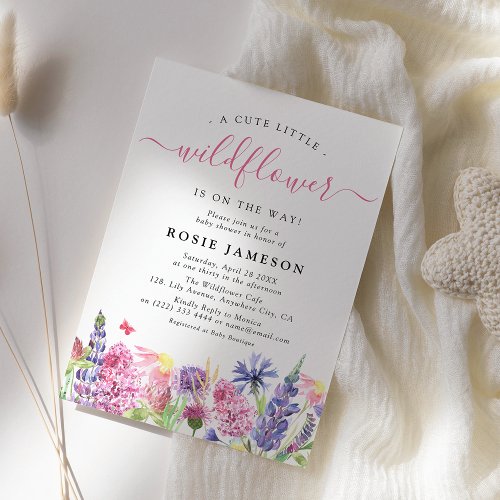Sweet Watercolor Wildflower Baby Shower  Invitation
