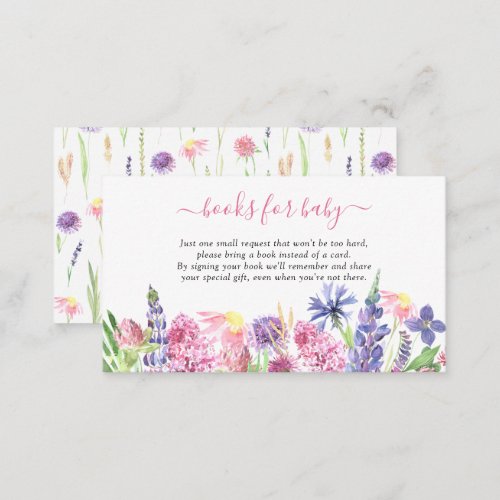 Sweet Watercolor Wildflower Books for Baby Enclosure Card