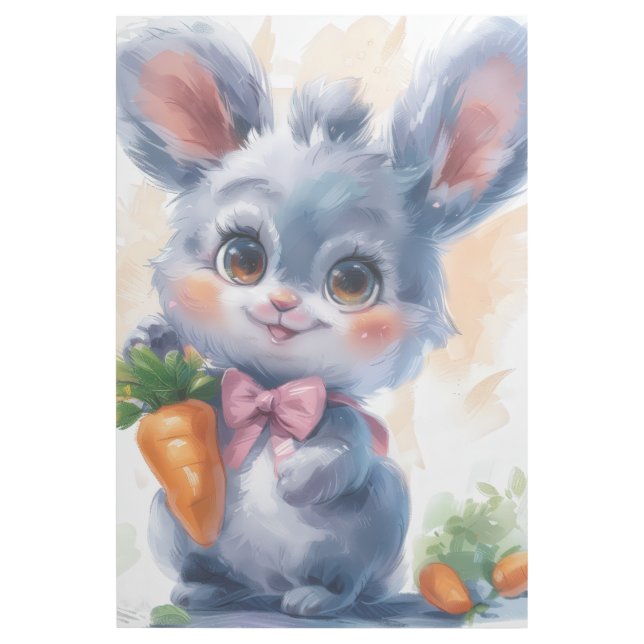 Sweet Watercolour Bunny with Carrot  Gallery Wrap (Front)