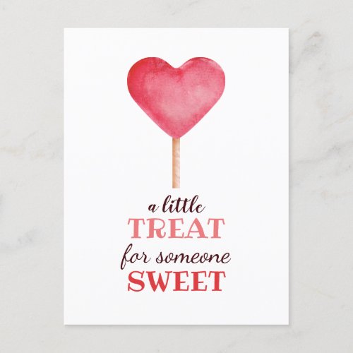 Sweet watercolour heart Valentine Postcard 