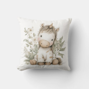 Sweet watercolour Unicorn storybook illustration Throw Pillow