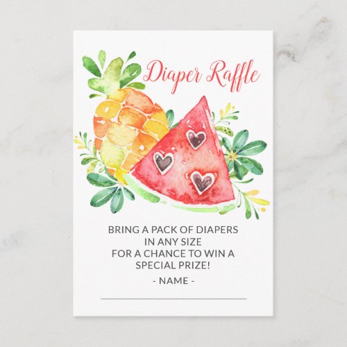 Sweet Watermelon Baby Shower Diaper Raffle Enclosure Card