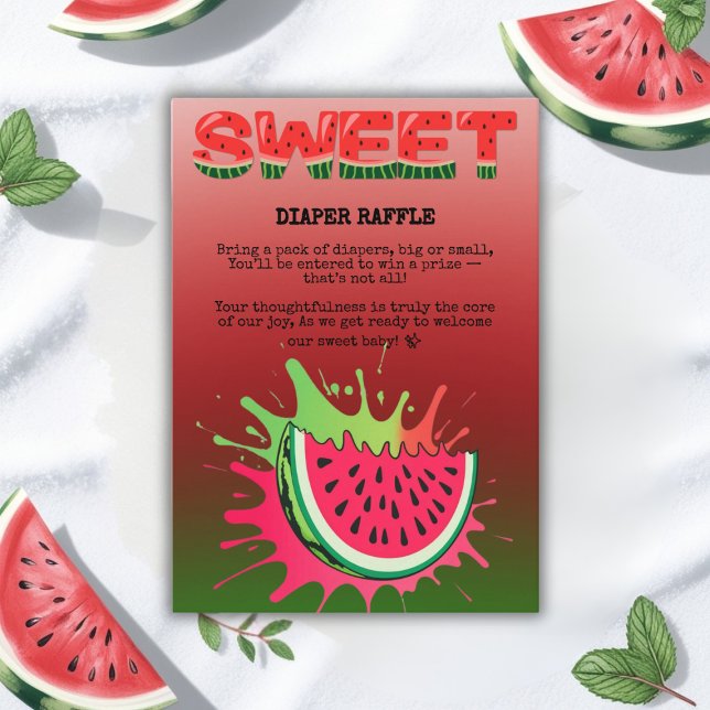 Sweet Watermelon Baby Shower Enclosure Card (Creator Uploaded)