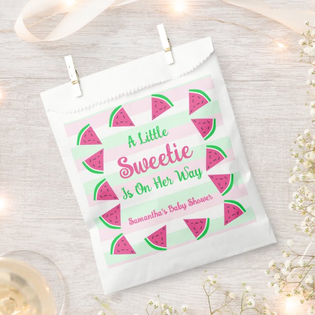Sweet Watermelon Baby Shower Favor Bag (Clipped)