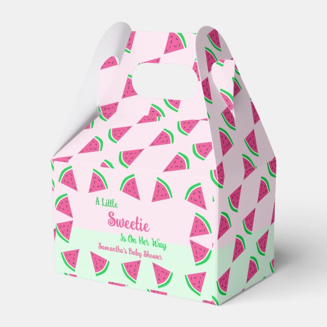 Sweet Watermelon Baby Shower Favor Boxes (Front Side)