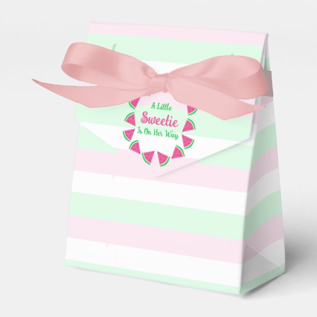 Sweet Watermelon Baby Shower Favor Boxes (Front Side)