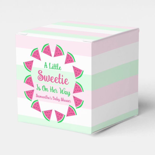 Sweet Watermelon Baby Shower Favor Boxes (Front Side)