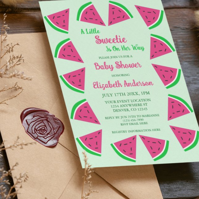 Sweet Watermelon Baby Shower Invitation (Creator Uploaded)