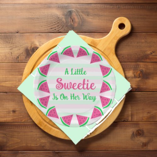 Sweet Watermelon Baby Shower Paper Plates