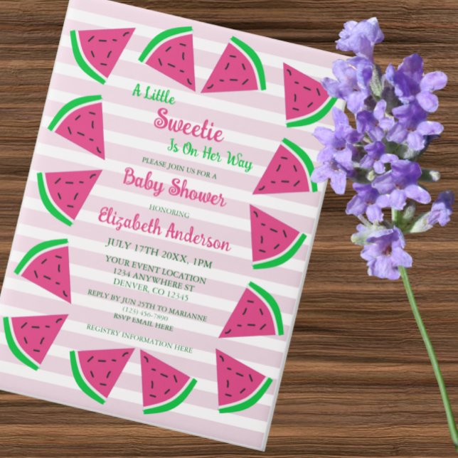 Sweet Watermelon Baby Shower Vellum Invitations (Creator Uploaded)