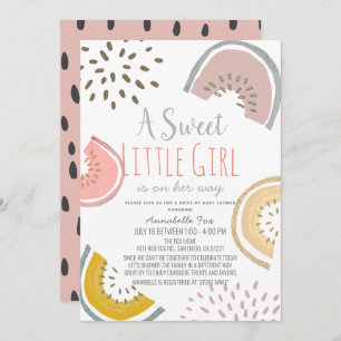 Sweet Watermelon Boho Drive-by Baby Shower Invitation