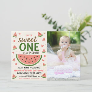Sweet Watermelon First Birthday Invitation