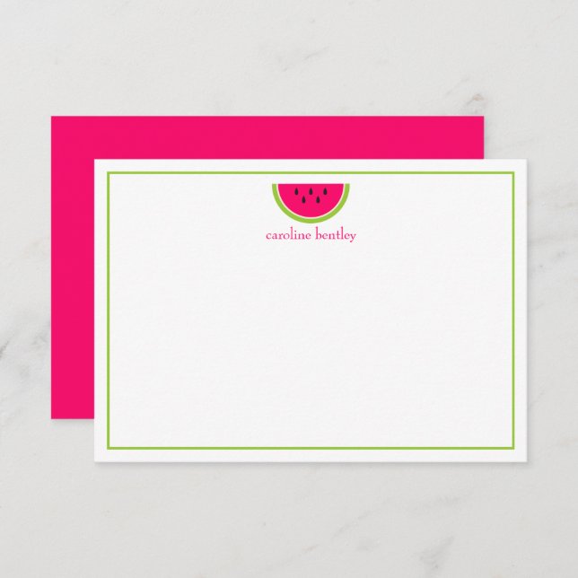 Sweet Watermelon Personalized Note Cards (Front/Back)