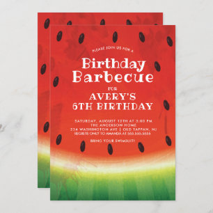 Sweet Watermelon PHOTO Birthday Invitation