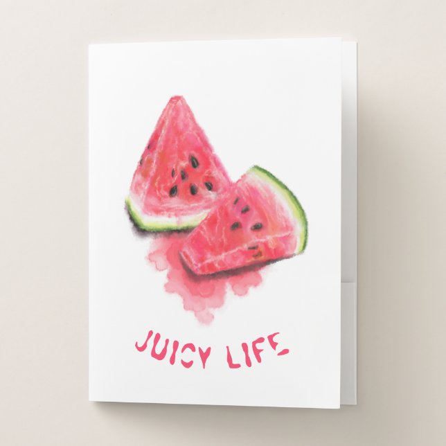 Sweet Watermelon Pocket Folder - Custom Text (Front)
