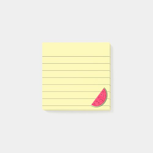 Sweet Watermelon Slice Drawing Lined 3x3 Post_it Notes