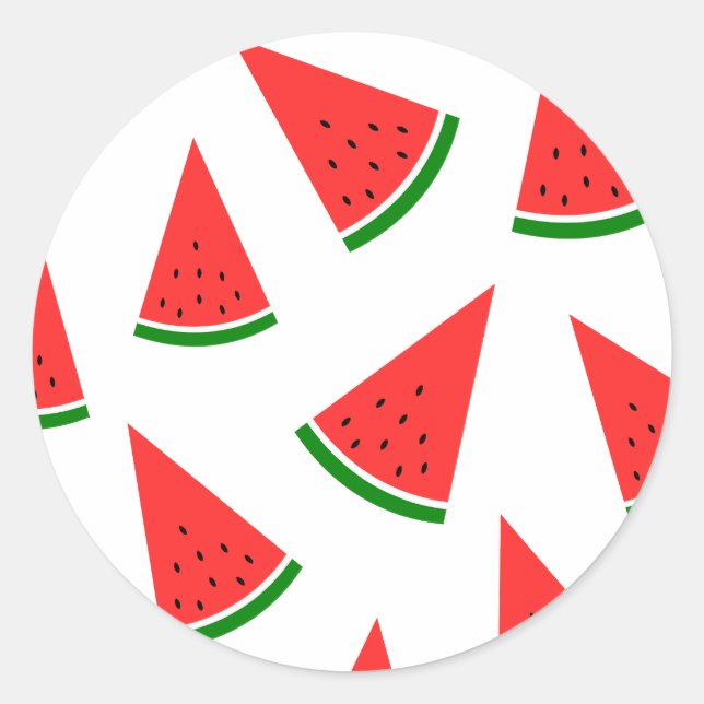 Sweet Watermelon Slice Pattern Classic Round Sticker (Front)