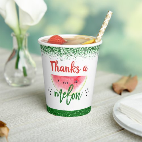 Sweet Watermelon Thanks a Melon Birthday Party Paper Cups