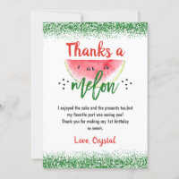 Sweet Watermelon Thanks a Melon Birthday Thank You Card