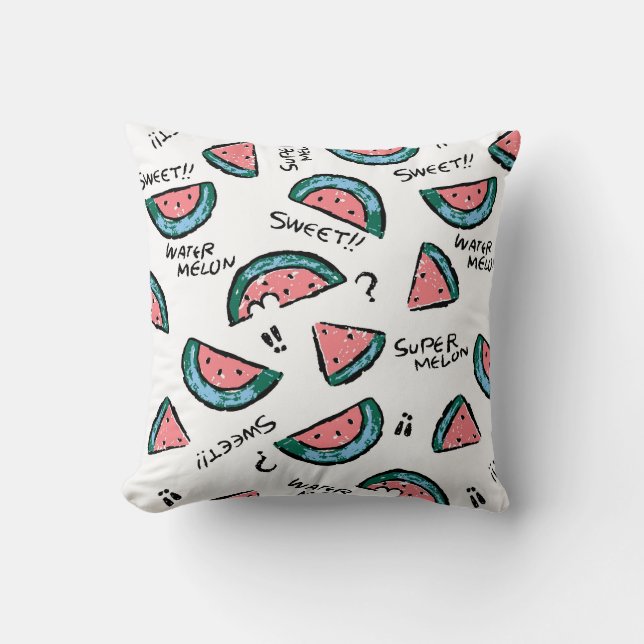 Sweet Watermelon Throw Pillow (Front)
