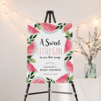 Sweet Watermelon Watercolor Baby Shower Welcome
