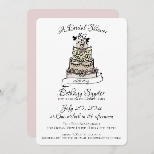 Sweet Wedding Cake Bridal Shower Invitation