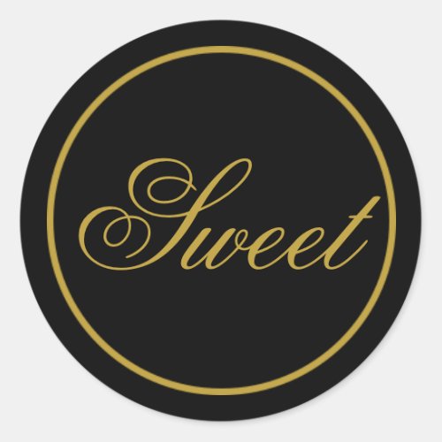 Sweet Wedding Sticker _ Black Gold