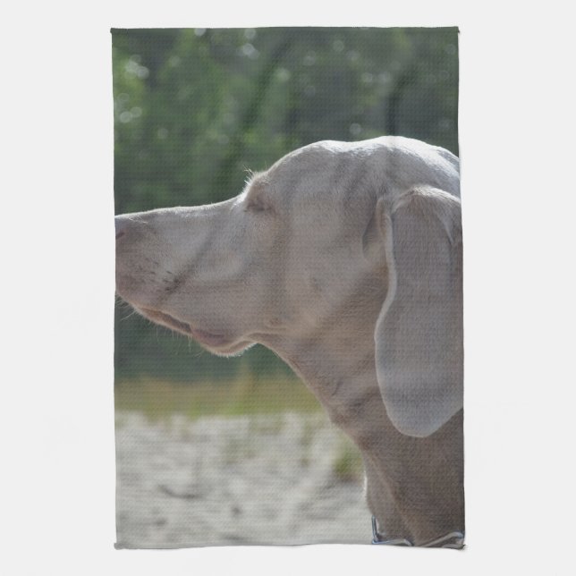Sweet Weimaraner Dog Profile Towel (Vertical)