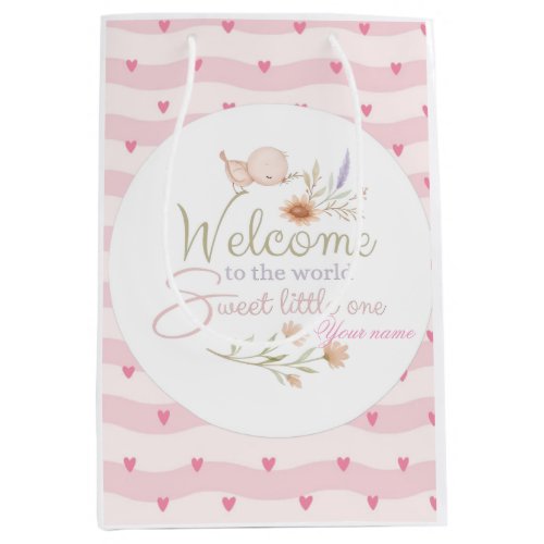 Sweet Welcome Baby Sticker / Label Medium Gift Bag