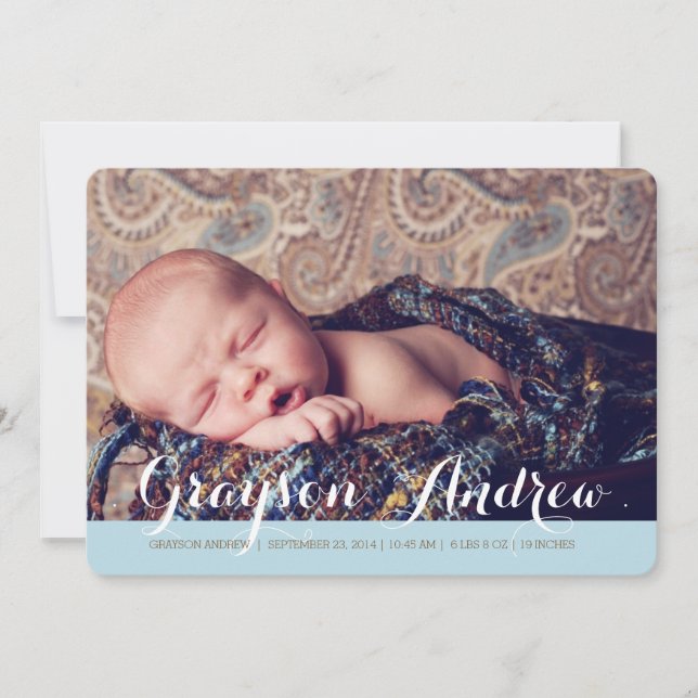 Sweet Welcome Two Photo Modern Birth Announcement (Front)