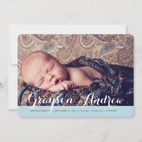Sweet Welcome Two Photo Modern Birth Announcement