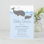 Sweet Whale Baby Shower Invitations (Standing Front)