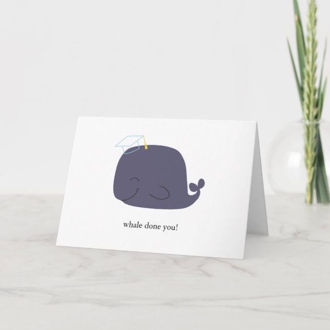 Sweet Whale Done Graduation Card (Front)