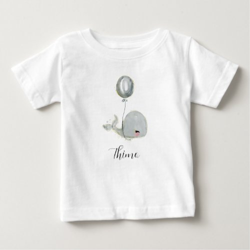 Sweet whale with balloons baby T_Shirt