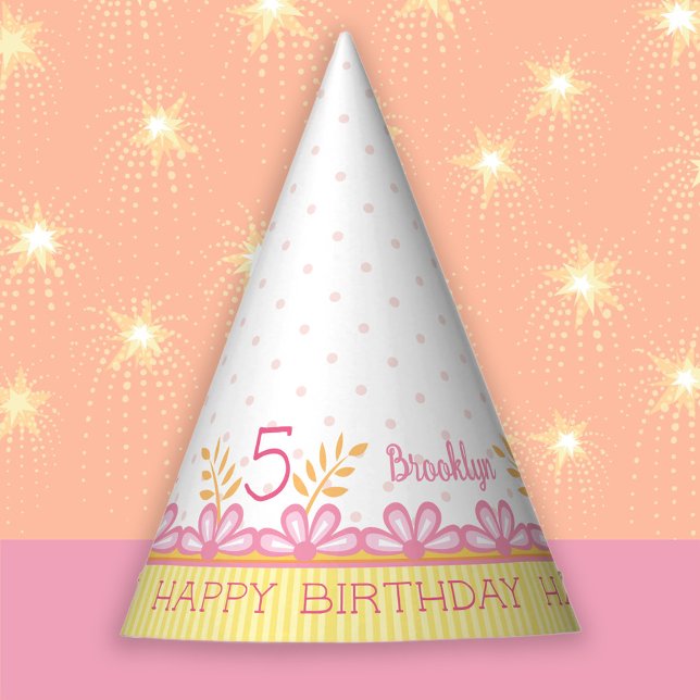 Sweet Whimsical 5th Birthday Party Hat (Creator Uploaded)