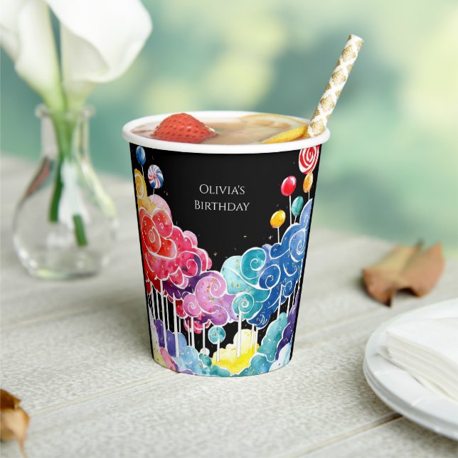 Sweet Whimsical Candyland Birthday Paper Cups (Insitu)