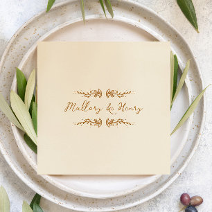 Sweet Whimsical Handwritten Illustrated Wedding Napkins