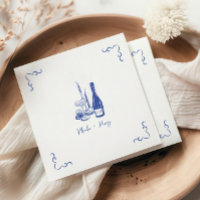 Sweet Whimsical Handwritten Illustrated Wedding Napkins