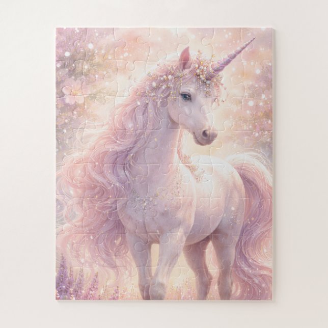 Sweet Whimsical pastel Unicorn Jigsaw Puzzle (Vertical)