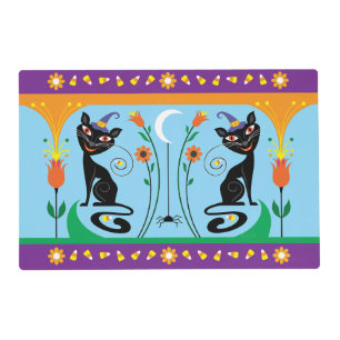 Sweet Whiskers and Spooky Blooms Placemat