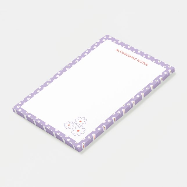 Sweet White Daisies Floral Pattern  Post-it Notes (Angled)