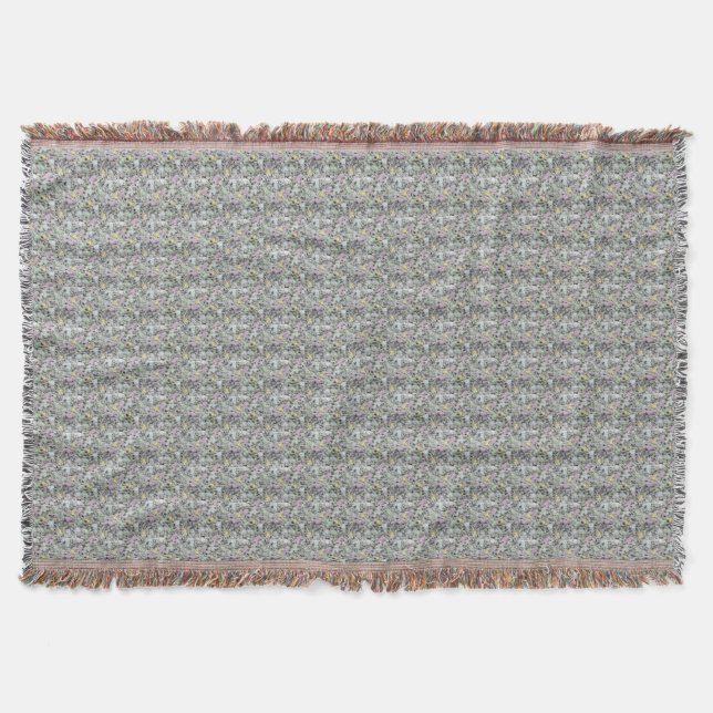 Sweet White Granite Rock with Pastel Dots Throw Blanket (Front)