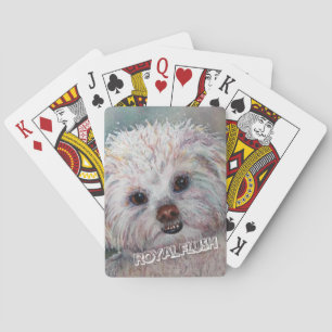 SWEET WHITE MALTESE YORKIE MIX POKER CARDS