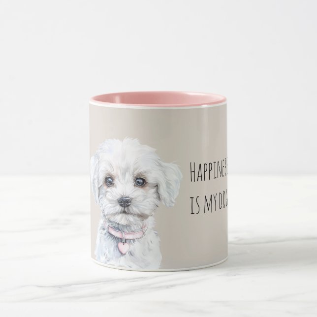 Sweet White Puppy Dog Mug (Center)