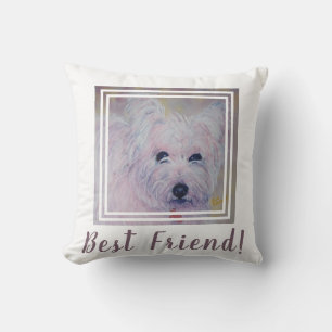 Sweet White Westie Throw Pillow